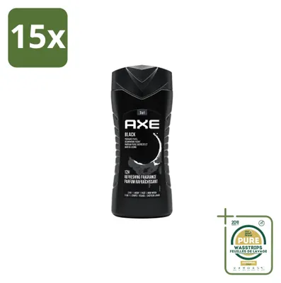 Imagen del producto de 15 unidades de gel de ducha Axe, aroma Cedro y Pera, 250 ml, pack ahorro