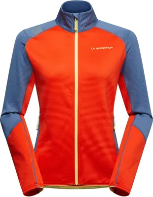 Midlayer Jacke für Damen in Rot und Blau von La Sportiva; mit Reißverschluss und sportlichem Design.