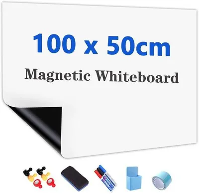 Produktbild von Famanu Magnetische Whiteboardfolie selbstklebend - 100 x 50 cm, ideal für Notizen und Ideen