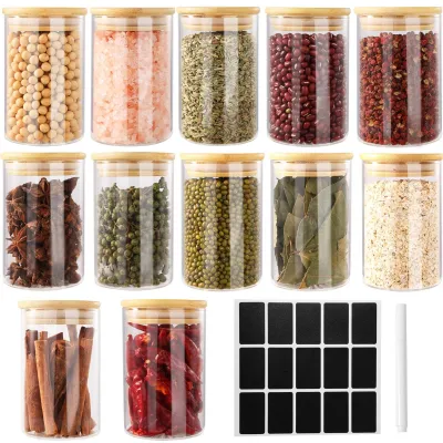 Produktbild von Omgoods – Set aus 12 Gewürzbehältern mit Bambusdeckel
