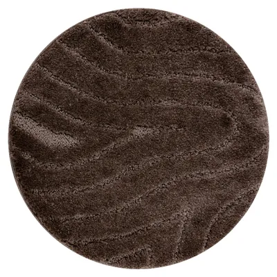 Produktbild von Badteppich SUPREME Kreis WAVES, Wellen, rutschfest, weich – braun braun rund 100 cm