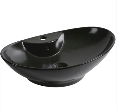Produktbild von Kerra KR-139 Keramik-Design-Waschtisch, 58x38,5x17cm, mattschwarz