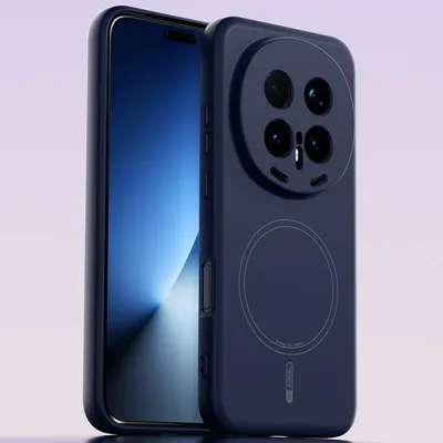 Image de Etui magnétique pour Honor Magic8 Pro, compatible MagSafe, silicone liquide, résistant aux chocs et aux rayures Bleu foncé