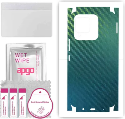 Produktbild von apgo Rückseite + Seiten Schutzfolie, Skin, kompatibel mit Tecno Spark 8, Hinten Displayschutzfolie aus Vinylfolie, kratzfest, einfache Montage - Kohlenstoff-Chamäleon CAKA1