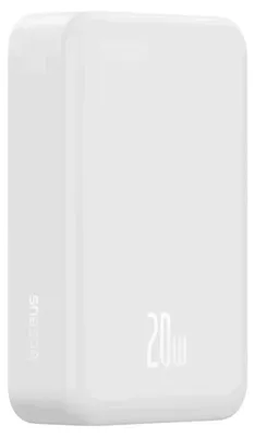 Zdjęcie produktu dla Powerbank magnetyczny Baseus EnerFill FM41, 20000 mAh, 20W, z kablem USB-C do USB-C (30 cm) - biały