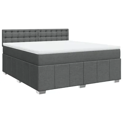 Produktbild von vidaXL Boxspringbett mit Matratze Dunkelgrau 180x200 cm Stoff