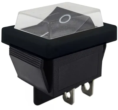 Produktbild von Wippschalter KCD4-202 2-polig 250V/16A ohne Leuchte schwarze Schutzkappe