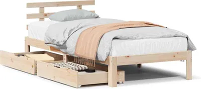 Obrázok produktu pre vidaXL Posteľ z masívneho dreva so zásuvkami 100x200 cm borovica