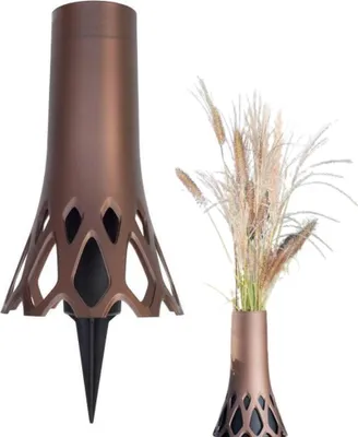 Produktbild von Grabvase Roseta mit Erdspieß bronze 1,3 L