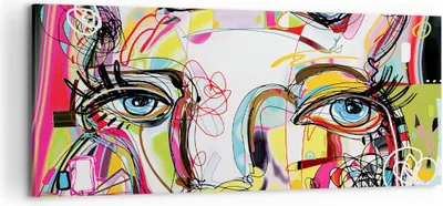 Produktbild von Bild auf Leinwand - Leinwandbild - Abstraktion modern - 120x50cm - Wand Bild - Wanddeko - Leinwanddruck - Bilder - Kunstdruck - Wanddekoration - Leinwand bilder - Wandkunst - AB120x50-4011