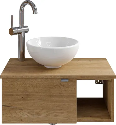 Produktbild von Pelipal Serie 6915 SET-044-046 Waschtisch mit Unterschrank bestehend aus: Keramik-Aufsatzbecken, Waschtischplatte, Waschtischunterschrank