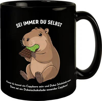 Produktbild von Capybara frisst Dubai-Schokolade Tasse - Sei immer du selbst