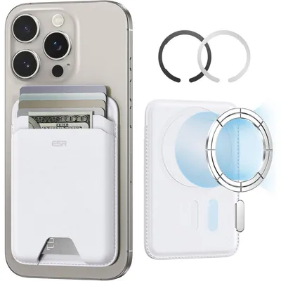 Immagine prodotto di Portafoglio MagSafe con 5 scomparti per carte, protezione RFID, forza magnetica di 3200 grammi, realizzato in , colore bianco