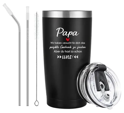 Productafbeelding van RVS wijnglas "Papa", 600 ml, dubbelwandig, vacuümgeïsoleerd, met spatdeksel
