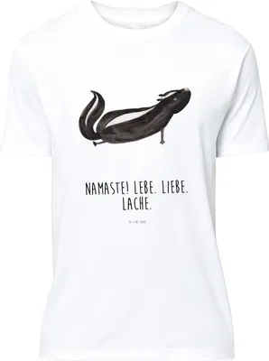 Produktbild von Mr. & Mrs. Panda Tshirt Stinktier Yoga - Weiß - Geschenk, S T-Shirt, Namaste, mit Spruch, Liebe, Lustiges, Skunk, oberteil, Raubtier