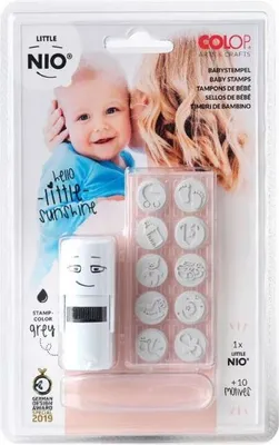 Productafbeelding van COLOP 154572 COLOP Motiefstempelset "LITTLE NIO", babyblauw, wit