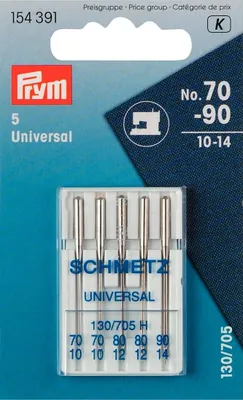 Produktbild von Prym 154391, Nähmaschine, Universalnadel, 80, 70, 90, Edelstahl, Silber, 5 Stück(e)