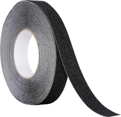 Produktbild von 2,5 cm × 10 m Schwarzes Antirutschband, hohe Haftung für Sicherheit im Innen- und Außenbereich, rutschfeste Rollen, Trittflächen, Treppen, Stufen, Böden, Rampen, Skateboards, schwarzes rutschfestes Sicherheitsband