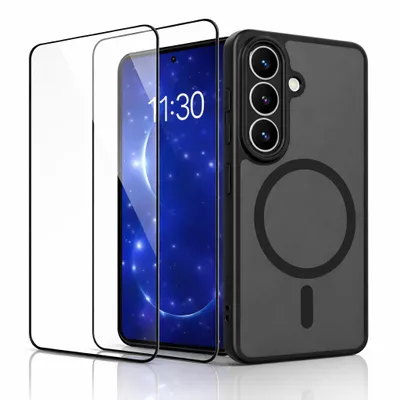 Produktbild von Hülle + 2X Full Schutzglas für Samsung Galaxy S26+ 5G MagSafe Panzerfolie Glas Für Panzerglas Schutzhülle Cover Case Handytasche