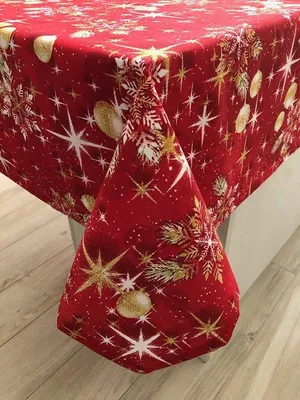 Obrázok produktu pre Uniqoos® Vianočná obruska: 50 % bavlna / 50 % polyester – elegantný, moderný dizajn v červených odtieňoch, vhodná na jedálenský stôl, možno prať v práčke