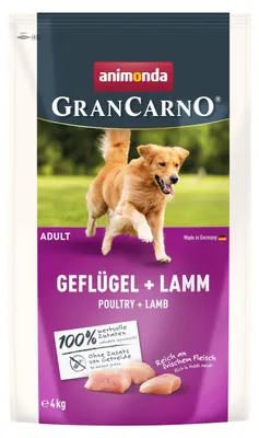 Produktbild von animonda GranCarno Adult Hundetrockenfutter, getreidefrei, Geflügel + Lamm, 4 kg