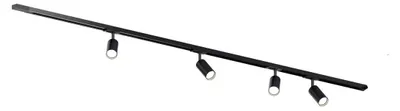 Productafbeelding van MRail Set, 2 meter rechte rail + inclusief 4 zwarte spots