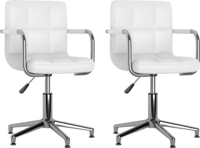 Obrázok produktu pre vidaXL Stoličky do jedálne 2 ks. Otočné Biela Imitácia kože