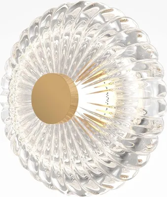 Produktbild von LED Wandleuchte Glas Metall 3000 K warmweißes Licht 90 lm rund Ø 18 cm in Gold Modern Wandlampe