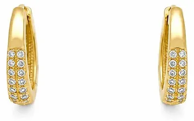 Produktbild von Double Row Hoop – Creolen mit Zirkonia-Pavé aus 585 Gold – 14 Karat