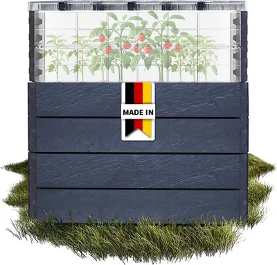 Produktbild von GARANTIA ERGO QUADRO TurboPlus L 80 Hochbeet Stone, inkl. FLORA Wassersparsystem