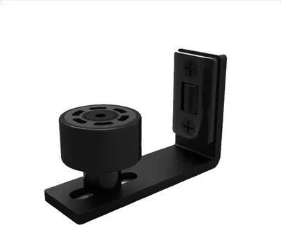 Produktbild von Verstellbare Bodenführung, Wand-/Tür-Bodenführung für Schiebetüren, Wand/Tür aus Holz, Schiebetür, Schwarz