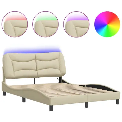 Produktbild von Bettgestell mit LED ohne Matratze "Hvar" Creme 140x200 cm Stoff
