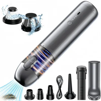 Produktbild von Akku-Handstaubsauger aus Metall, 16000Pa, Zwei Stufen der Saugleistung, 6000mAh, Autostaubsauger, Zwei Filter, Kabelloser Staubsauger für Auto, Haus