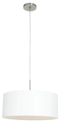Produktbild von Steinhauer Pendelleuchte Sparkled Light 1-flammig Stahl gebürstet / Leinen Stoff 50x50cm