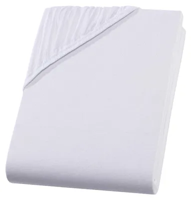 Produktbild von Spannbettlaken 180x200 cm - 200x220 cm Weiß Jersey Wasserbett Boxspringbett Übergröße