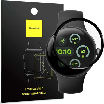 Imagen del producto de Funda híbrida de vidrio y silicona para el Google Pixel Watch 3 de 45 mm