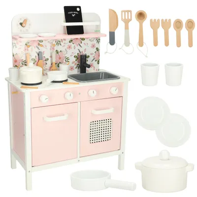 Productafbeelding van Houten Keuken Roze Bloemen Oven Lulilo