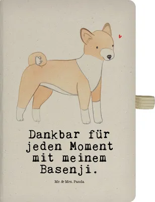 Produktbild von Mr. & Mrs. Panda Notizbuch A5 Basenji Moment - Transparent - Geschenk, Tagebuch, Reisetagebuch, Kladde, Skizzenbuch, Journal, Kongo-Terrier