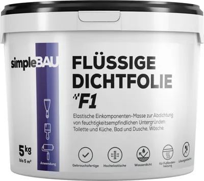 Produktbild von SimpleBau flüssige Abdichtungsfolie Dichtungsmasse für Bad und Küche, 5kg