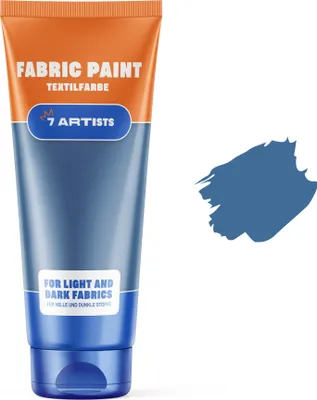 Immagine prodotto di 7 Artists Colori per tessuti Colori per tessuti Colori acrilici per tessuti Blu jeans Resistenti al lavaggio A base d'acqua | Flacone da 60 ml | Colori per tessuti resistenti al lavaggio in lavatrice dopo la fissazione | Elevato potere coprente Per tessuti scuri – Bianco coprente