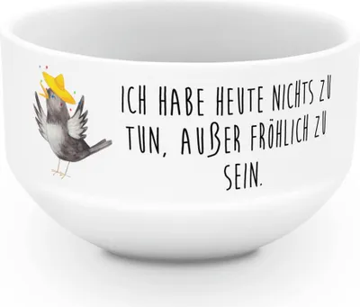 Produktbild von Mr. & Mrs. Panda schale Rabe Sombrero - Weiß - Geschenk, Elster, joghurtbowl, Müslischale, Obstschale, dessertschale, Schüssel, Gute Laune, Vogel, Motivation, Vögel