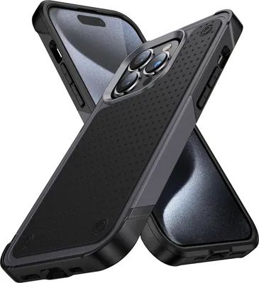 Produktbild von Für iPhone 15 Pro Hülle Militärqualität Stoßfest Hybrid 2 in 1 Hart PC Weich TPU Handyhülle Grau Schwarz