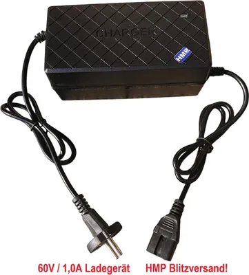 Produktbild von Ladegerät Netzteil mit Ladekabel DC 60V 1,0A für Blei/Säure Akkus