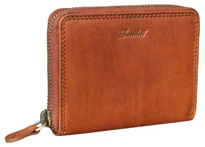 Produktbild von Benthill Kleine Geldbörse Leder | Mini Geldbeutel Damen mit RFID Schutz | Portmonee Slim mit Reißverschluss | Flaches Portemonnaie mit 6 Kartenfächer