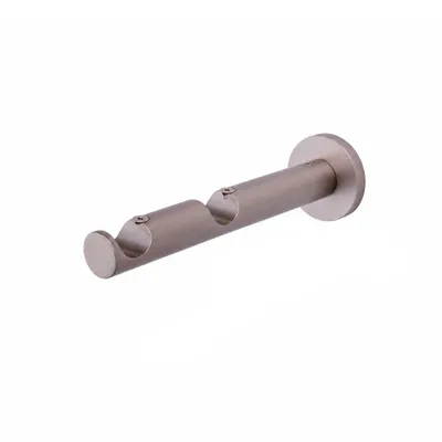 Produktbild von MDEKOR Wandträger 2-läufig Chrom Matt P Wandhalter Silber Matt mit Metallmontageplatte für Gardinenstange 19 mm
