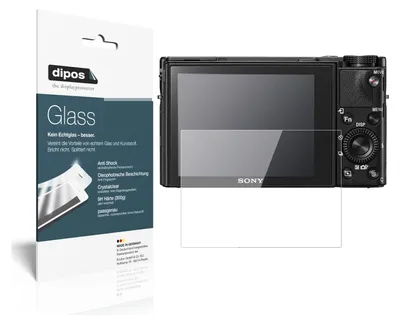 Produktbild von 2x Schutzfolie für Sony Cyber-Shot DSC-RX 100V - Anti-Shock 9H Folie dipos Glass Kunststoffglas