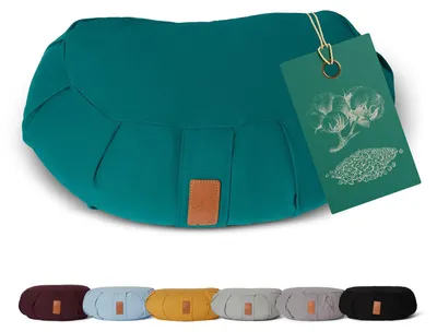 Immagine prodotto di #DoYourYoga Cuscino a forma di mezzaluna "Ganesh" - Cuscino per la meditazione con imbottitura biologica