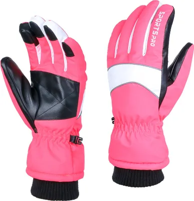 Produktbild von ASKSA Damen Winterhandschuhe wasserdichte Skihandschuhe Snowboard Handschuhe mit warmem Baumwolle, Rosa