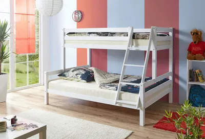 Produktbild von Etagenbett "Maxim" Buche, verschied. Farben (Weiß)