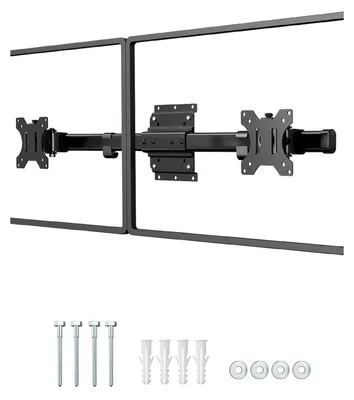 Produktbild von Monitor Wandhalterung für 2 Monitore 13-27 Zoll VESA 75x75/100x100mm Stahl
